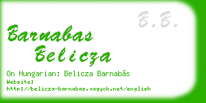 barnabas belicza business card